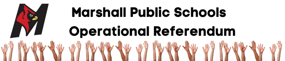 Marshall Public Schools Capital Referendum, Marshall Logo, Reaching Hands